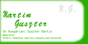 martin guszter business card